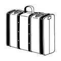 Retro suitcase. Hand drawn vector illustration. Royalty Free Stock Photo
